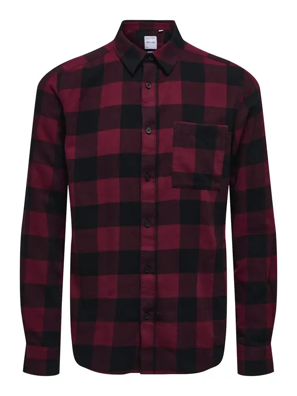 Only & Sons Only & Sons Košulja 'ONSGudmundur'  burgund / crna