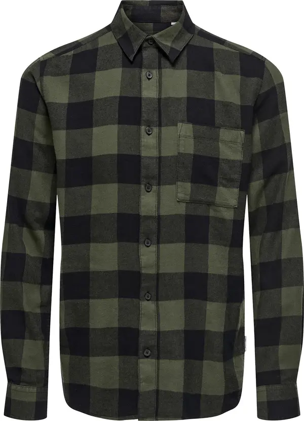 Only & Sons Only & Sons Košulja 'ONSGudmundur'  zelena / crna