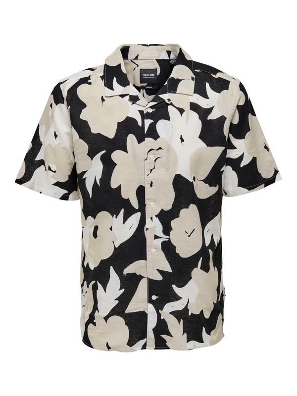 Only & Sons Only & Sons Košulja 'Trev'  sivkasto bež / crna / bijela