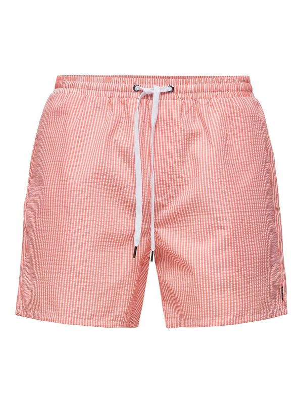 Only & Sons Only & Sons Kupaće hlače 'ONSTED'  ružičasta / bijela
