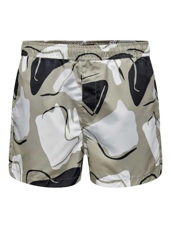 Only & Sons Only & Sons Kupaće hlače 'Todd'  siva / crna / bijela