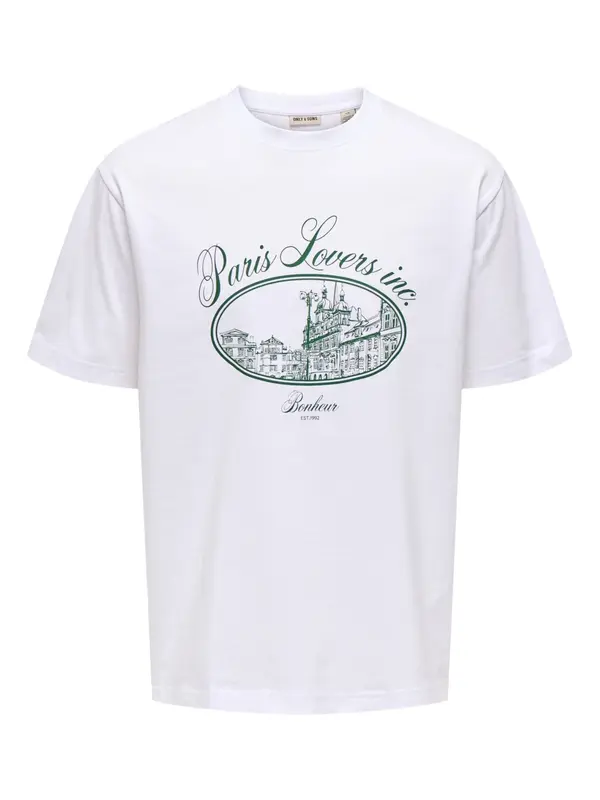 Only & Sons Only & Sons Majica 'Fred Elegants'  zelena / bijela