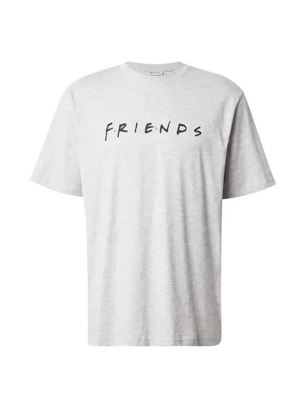 Only & Sons Only & Sons Majica 'ONSFRIENDS'  siva / svijetlosiva / crna