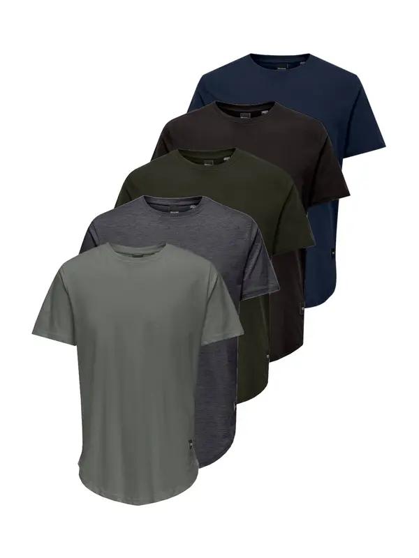 Only & Sons Only & Sons Majica 'ONSMATT LONGY'  mornarsko plava / siva / siva melange / tamno zelena / crna