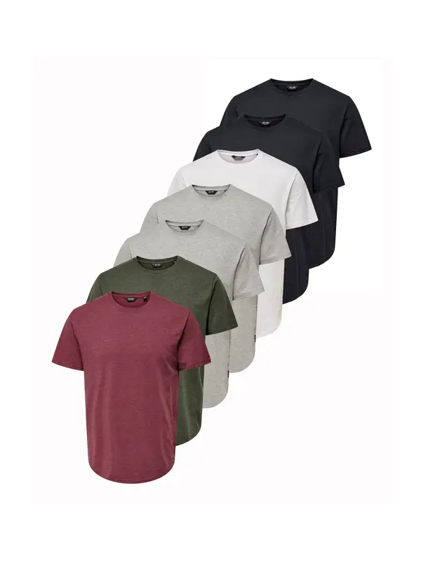 Only & Sons Only & Sons Majica 'ONSMATT'  siva melange / maslinasta / bordo / crna / bijela