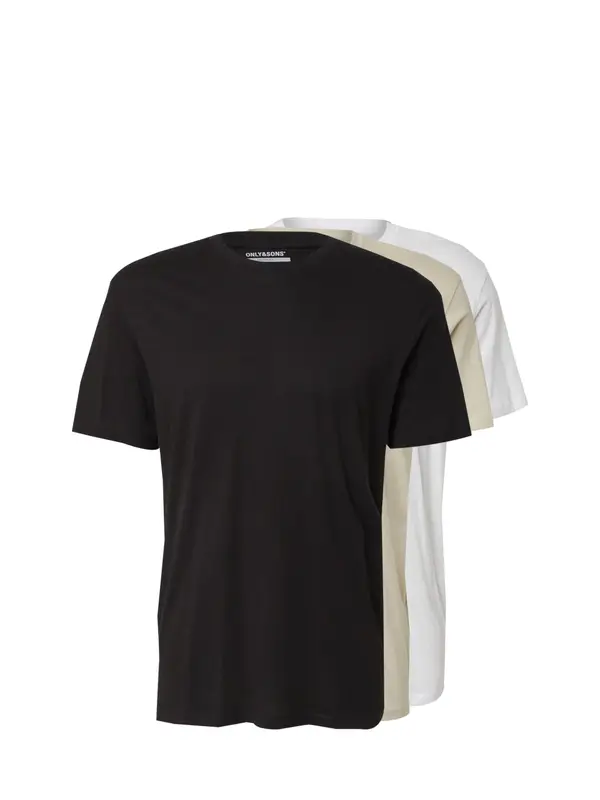 Only & Sons Only & Sons Majica 'ONSMAX'  bež / crna / bijela