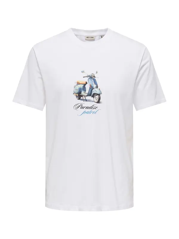 Only & Sons Only & Sons Majica 'ONSMAX SCOOTER'  svijetloplava / narančasta / crna / bijela