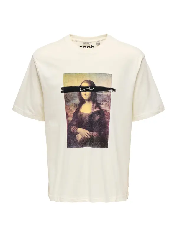 Only & Sons Only & Sons Majica 'ONSMONALISA'  svijetlozelena / svijetloljubičasta / crna / bijela