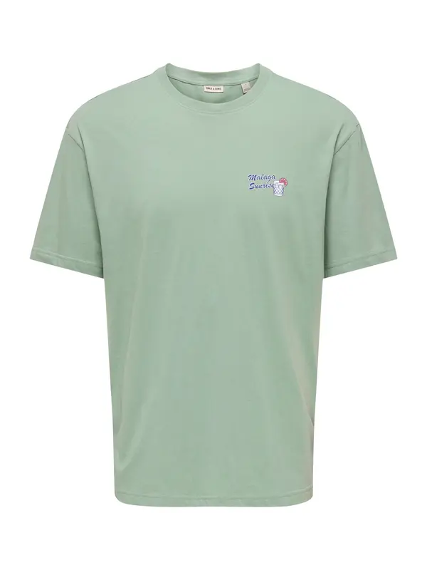 Only & Sons Only & Sons Majica 'ONSPOPSICELLO'  pastelno zelena / narančasto crvena / bijela