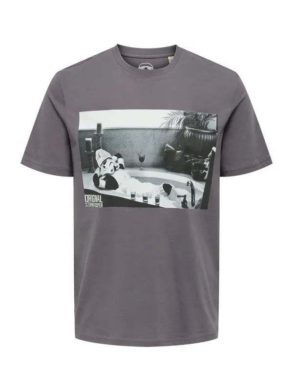 Only & Sons Only & Sons Majica 'ONSSTORMTROOPER'  siva / crna / bijela