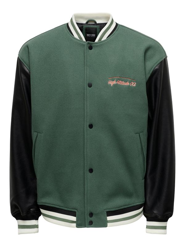 Only & Sons Only & Sons Prijelazna jakna 'BARRY'  tamno zelena / ciglasto crvena / crna / bijela