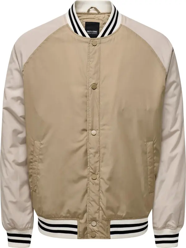 Only & Sons Only & Sons Prijelazna jakna 'Chris'  bež / boja devine dlake (camel) / ecru/prljavo bijela / crna