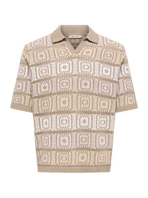 Only & Sons Only & Sons Pulover  cappuccino / moka smeđa / bijela
