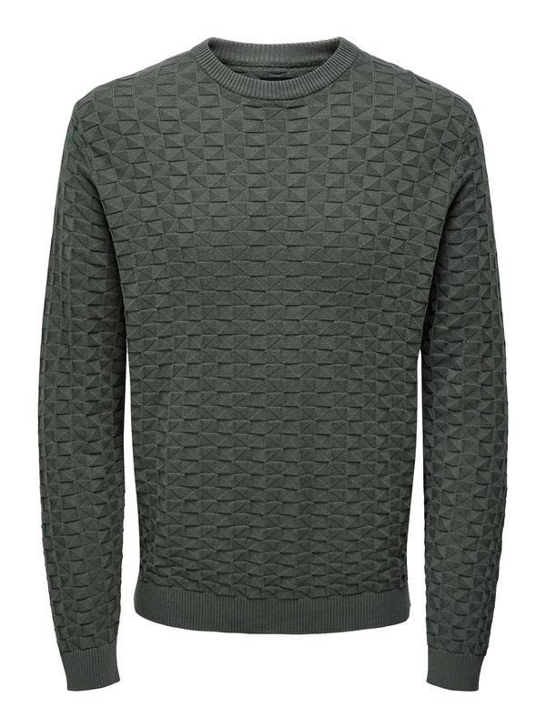 Only & Sons Only & Sons Pulover 'Kalle'  tamo siva