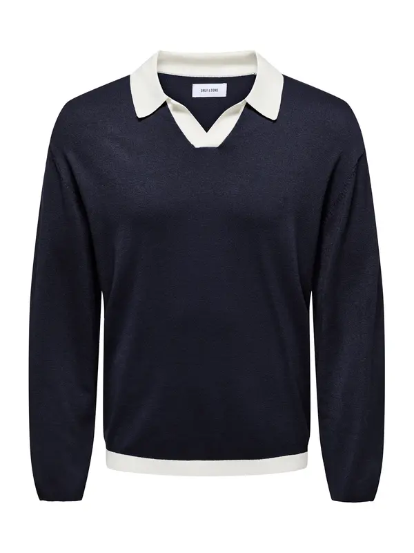 Only & Sons Only & Sons Pulover 'ONSADRIAN'  tamno plava / bijela