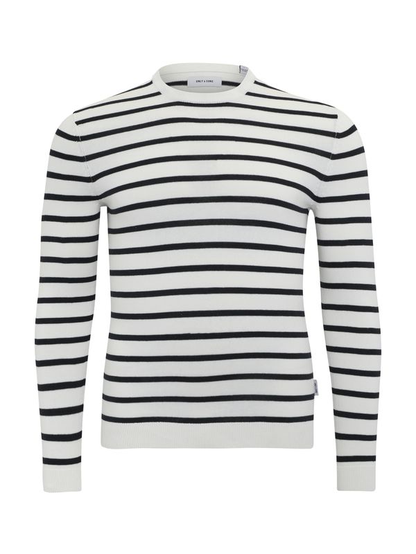 Only & Sons Only & Sons Pulover 'ONSALEX'  crna / bijela