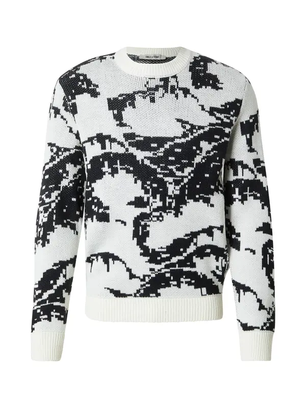Only & Sons Only & Sons Pulover 'ONSCLARK'  crna / bijela