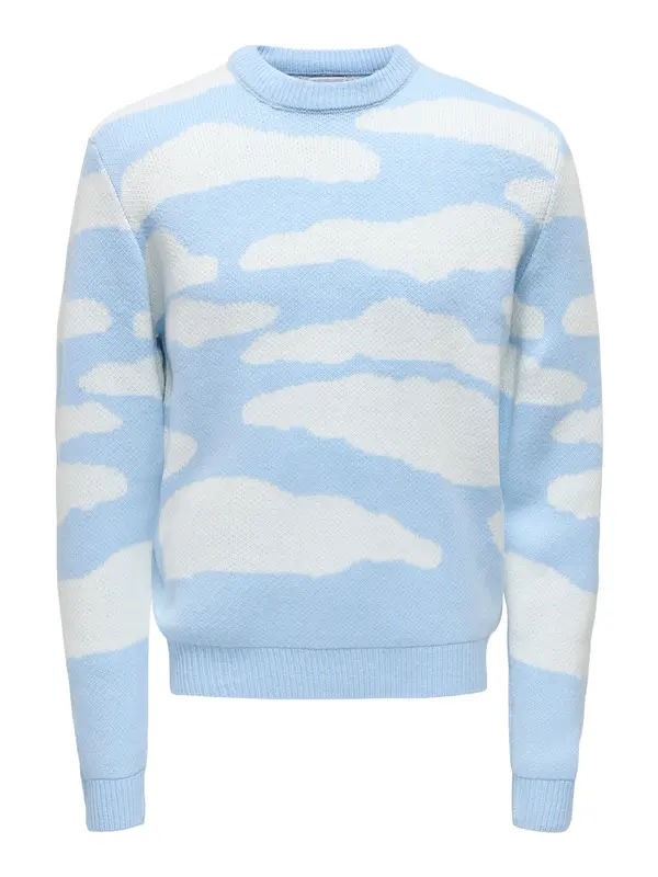 Only & Sons Only & Sons Pulover 'ONSCLARK'  svijetloplava / prljavo bijela
