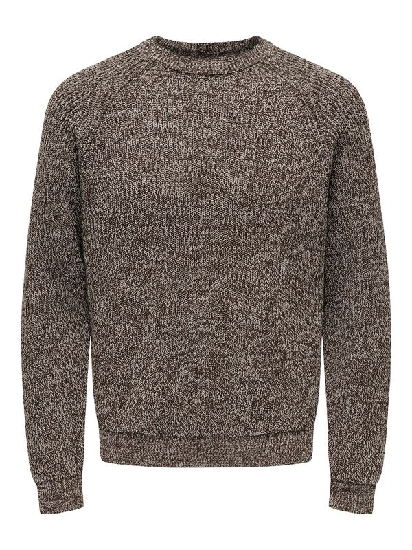 Only & Sons Only & Sons Pulover 'ONSFELIP'  tamno smeđa