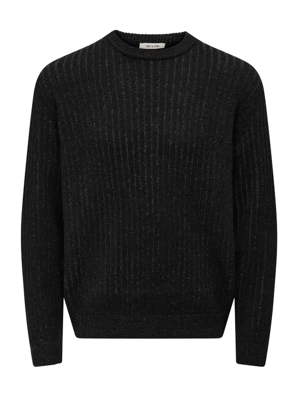 Only & Sons Only & Sons Pulover 'ONSMICHAEL'  crna melange