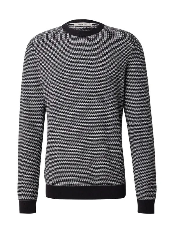 Only & Sons Only & Sons Pulover 'ONSMIGUEL'  crna / bijela