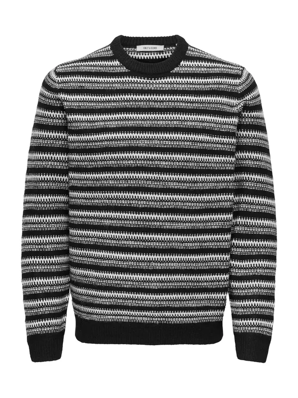 Only & Sons Only & Sons Pulover 'ONSMING'  crna / bijela