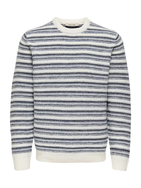 Only & Sons Only & Sons Pulover 'ONSMING'  morsko plava / bijela