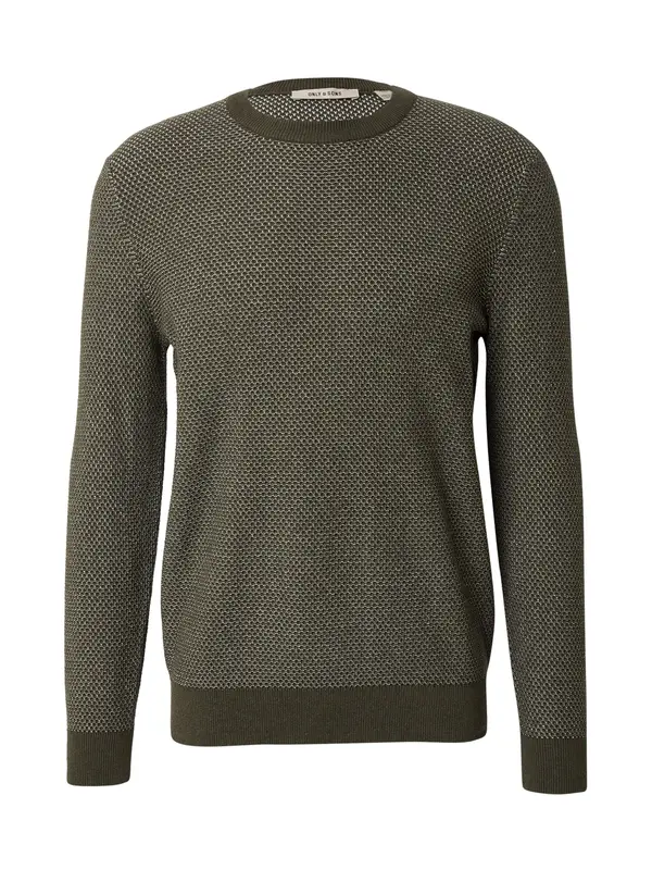 Only & Sons Only & Sons Pulover 'ONSMORGAN'  maslinasta / bijela
