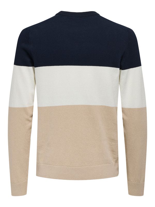 Only & Sons Only & Sons Pulover 'ONSREX'  boja devine dlake (camel) / morsko plava / svijetlosiva