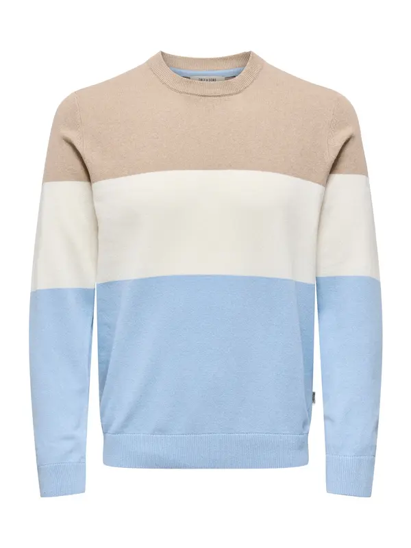 Only & Sons Only & Sons Pulover 'ONSRex'  boja pijeska / svijetloplava / moka smeđa