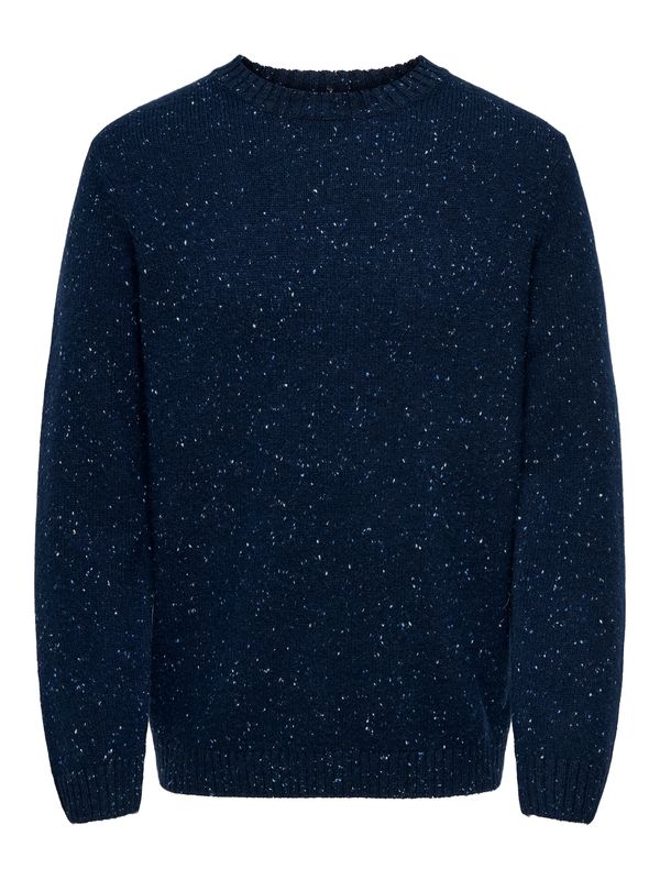 Only & Sons Only & Sons Pulover 'ONSRICKY'  mornarsko plava / svijetloplava / bijela