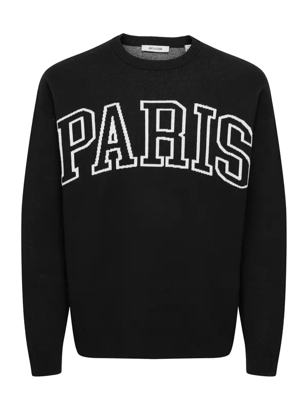 Only & Sons Only & Sons Pulover 'ONSRunynew'  crna / bijela