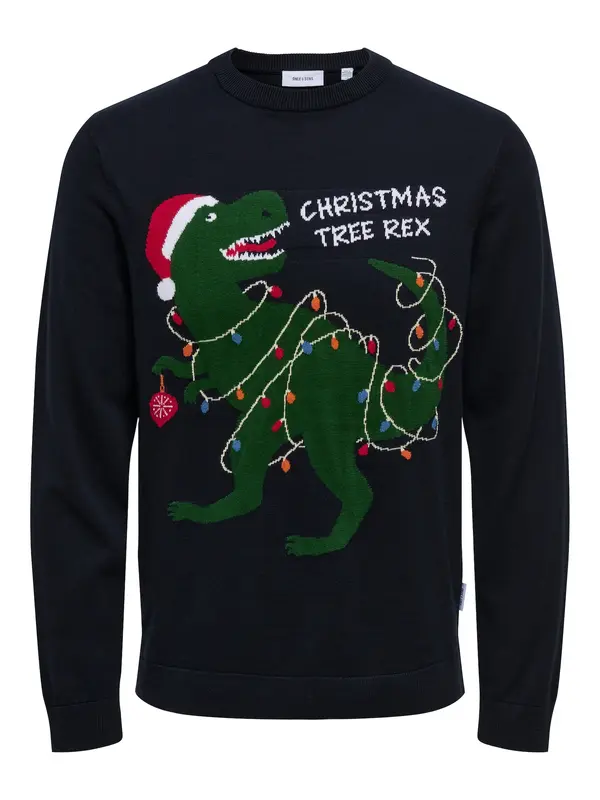 Only & Sons Only & Sons Pulover 'ONSXmas'  noćno plava / smaragdno zelena / crvena / bijela