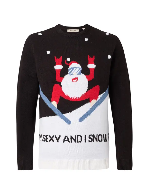 Only & Sons Only & Sons Pulover 'ONSXMAS'  svijetloplava / crvena / crna / bijela
