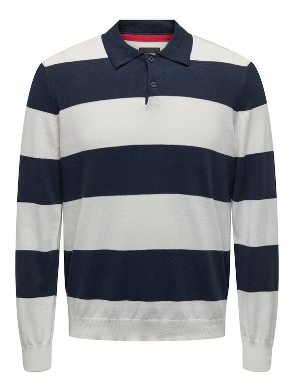 Only & Sons Only & Sons Pulover 'REX'  mornarsko plava / vuneno bijela
