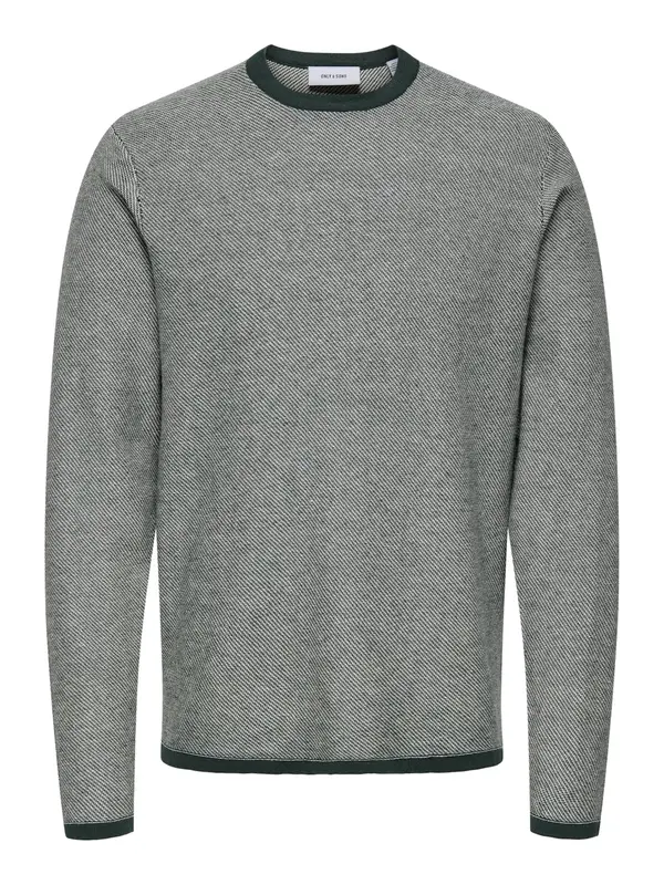 Only & Sons Only & Sons Pulover 'Timmy'  siva / tamno zelena