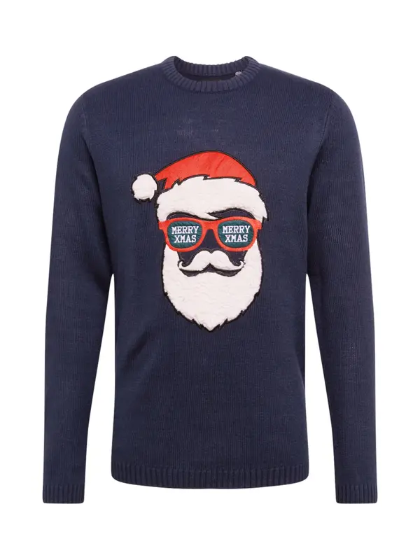 Only & Sons Only & Sons Pulover 'XMAS'  boja pijeska / tamno plava / tamno zelena / crvena