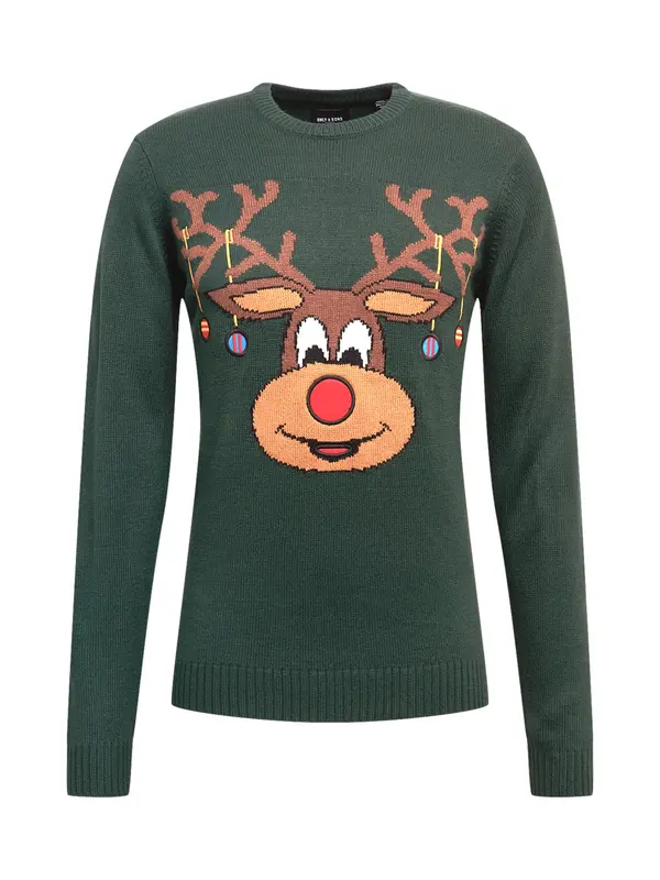 Only & Sons Only & Sons Pulover 'XMAS'  plava / smeđa / svijetlosmeđa / tamno zelena / crvena