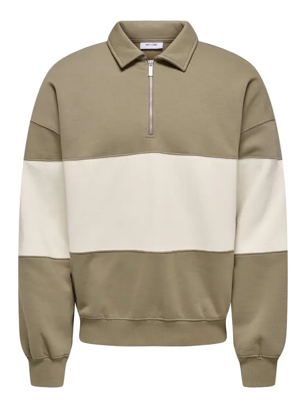 Only & Sons Only & Sons Sweater majica 'Byron'  boja pijeska / maslinasta