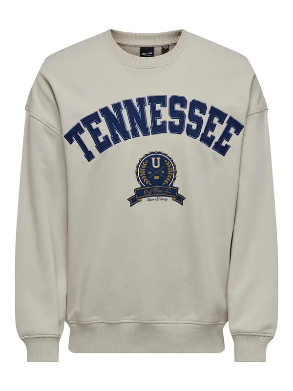 Only & Sons Only & Sons Sweater majica 'Lawson'  mornarsko plava / zlatna / prljavo bijela