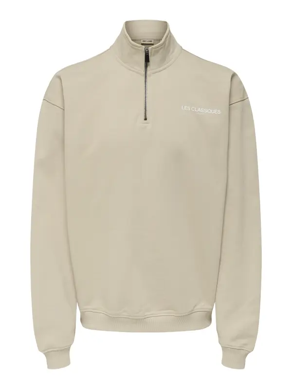 Only & Sons Only & Sons Sweater majica 'LES CLASSIQUES'  bež / bijela