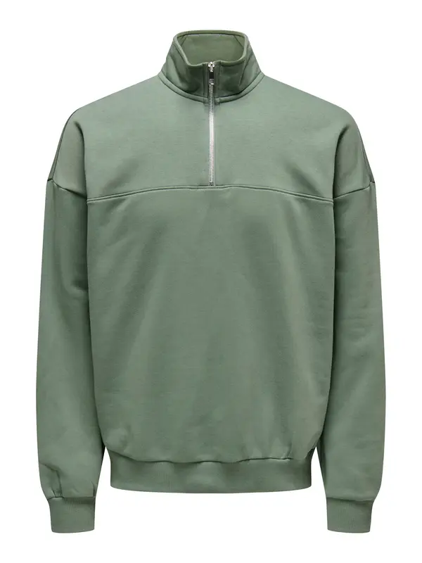 Only & Sons Only & Sons Sweater majica 'ONSCERES'  sivkasto zelena