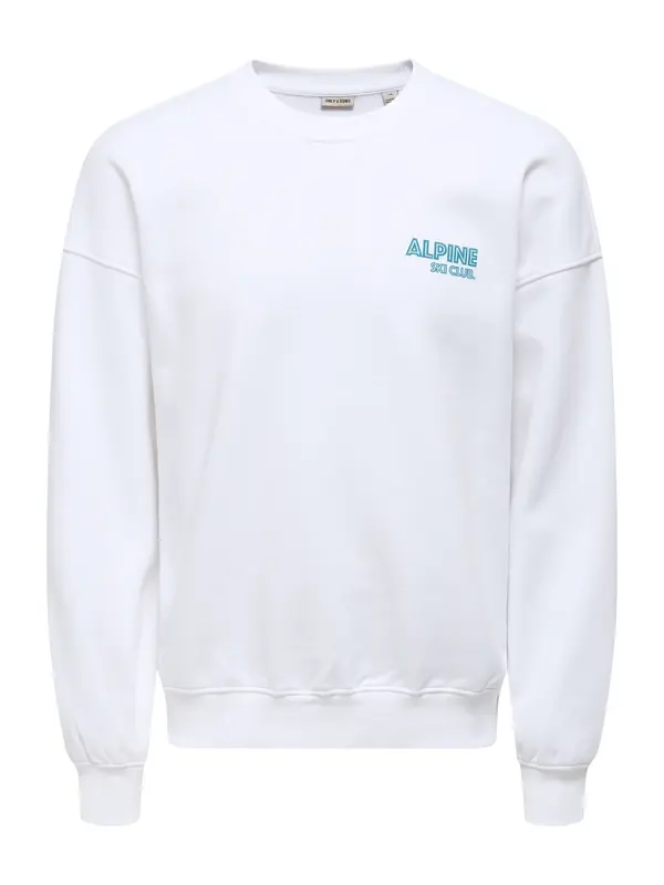 Only & Sons Only & Sons Sweater majica 'ONSCERES SKI'  cijan plava / bijela