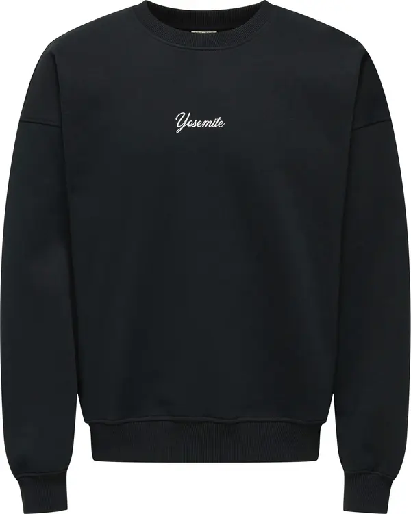 Only & Sons Only & Sons Sweater majica 'ONSCERES SKI'  crna / bijela