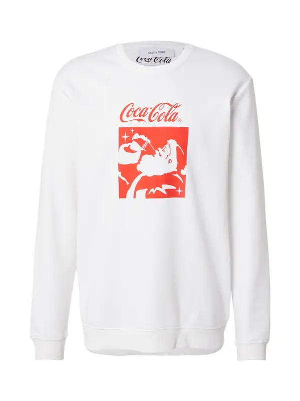 Only & Sons Only & Sons Sweater majica 'ONSCOLA'  krvavo crvena / bijela