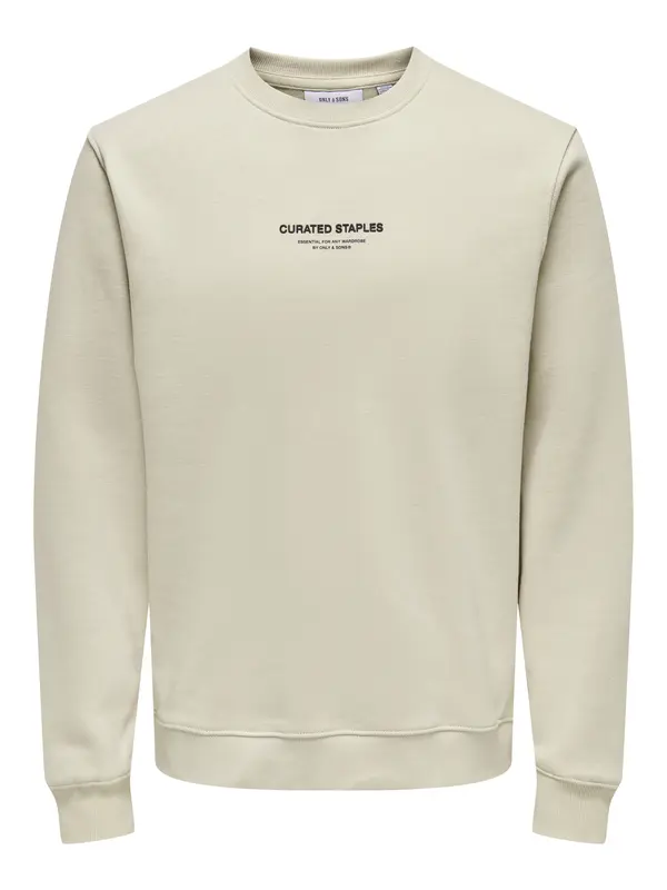 Only & Sons Only & Sons Sweater majica 'ONSCurated'  bež siva / crna