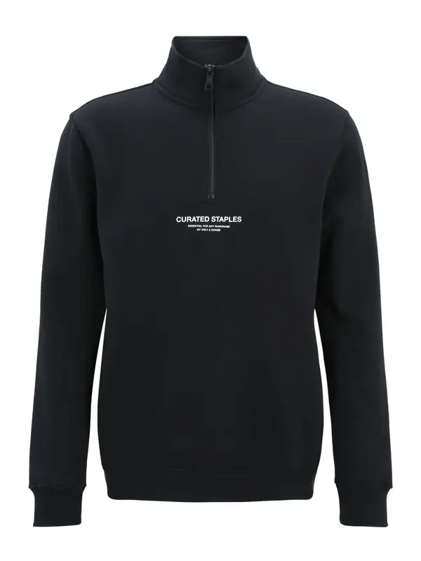 Only & Sons Only & Sons Sweater majica 'ONSCurated'  crna / bijela