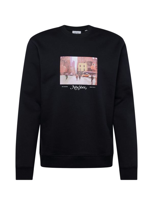 Only & Sons Only & Sons Sweater majica 'ONSROBERT'  pastelno narančasta / crna / bijela