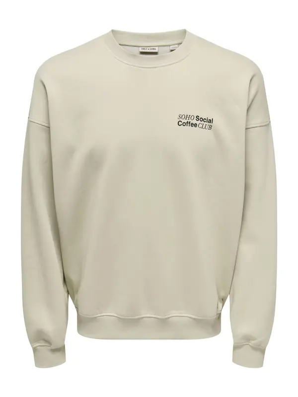 Only & Sons Only & Sons Sweater majica 'ONSSOHO'  siva / crna