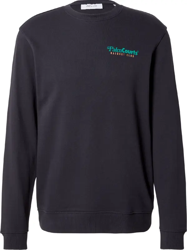Only & Sons Only & Sons Sweater majica 'ONSTEN'  žad / narančasta / crna